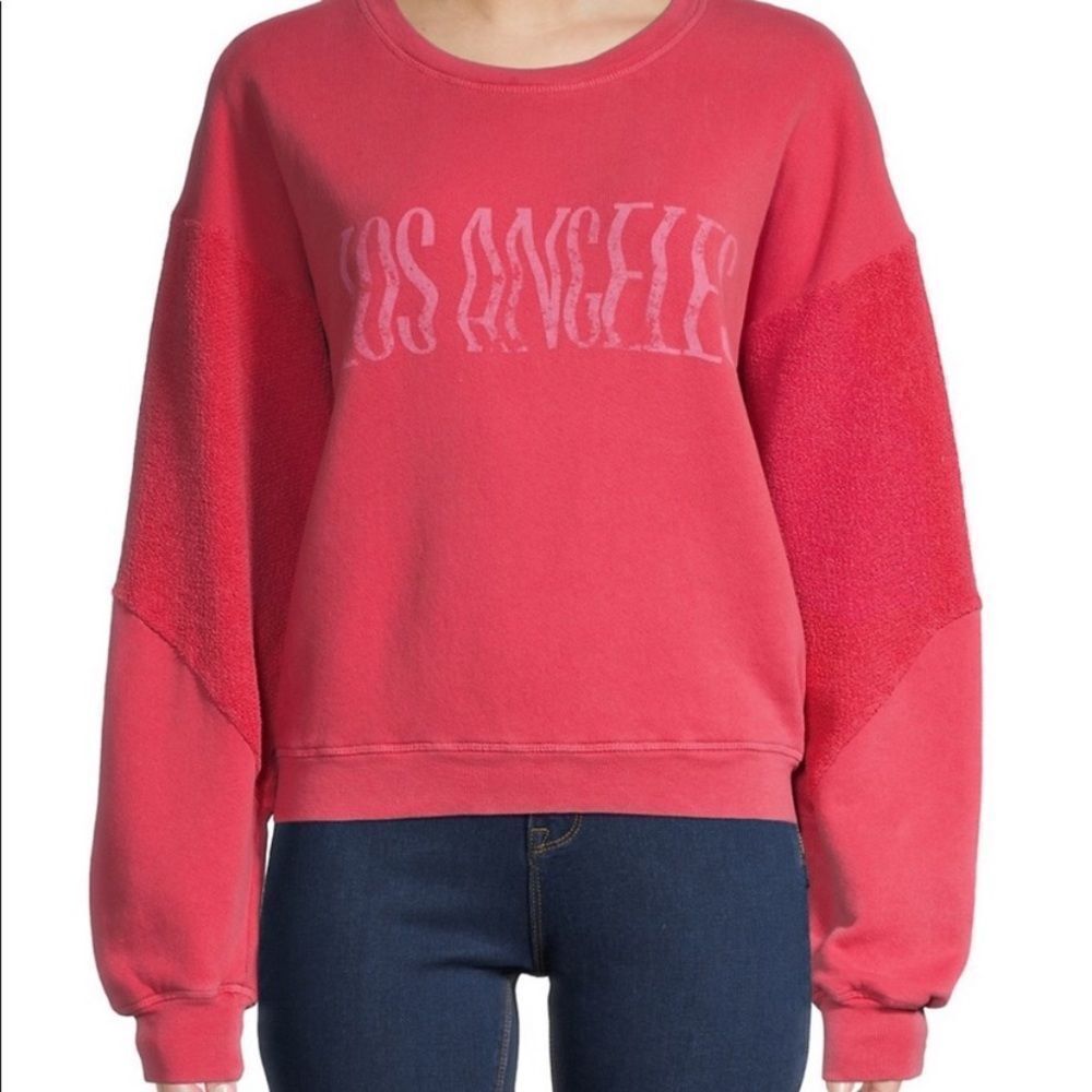 Current/Elliott Coral 'Los Angeles' Crewneck Sweatshirt